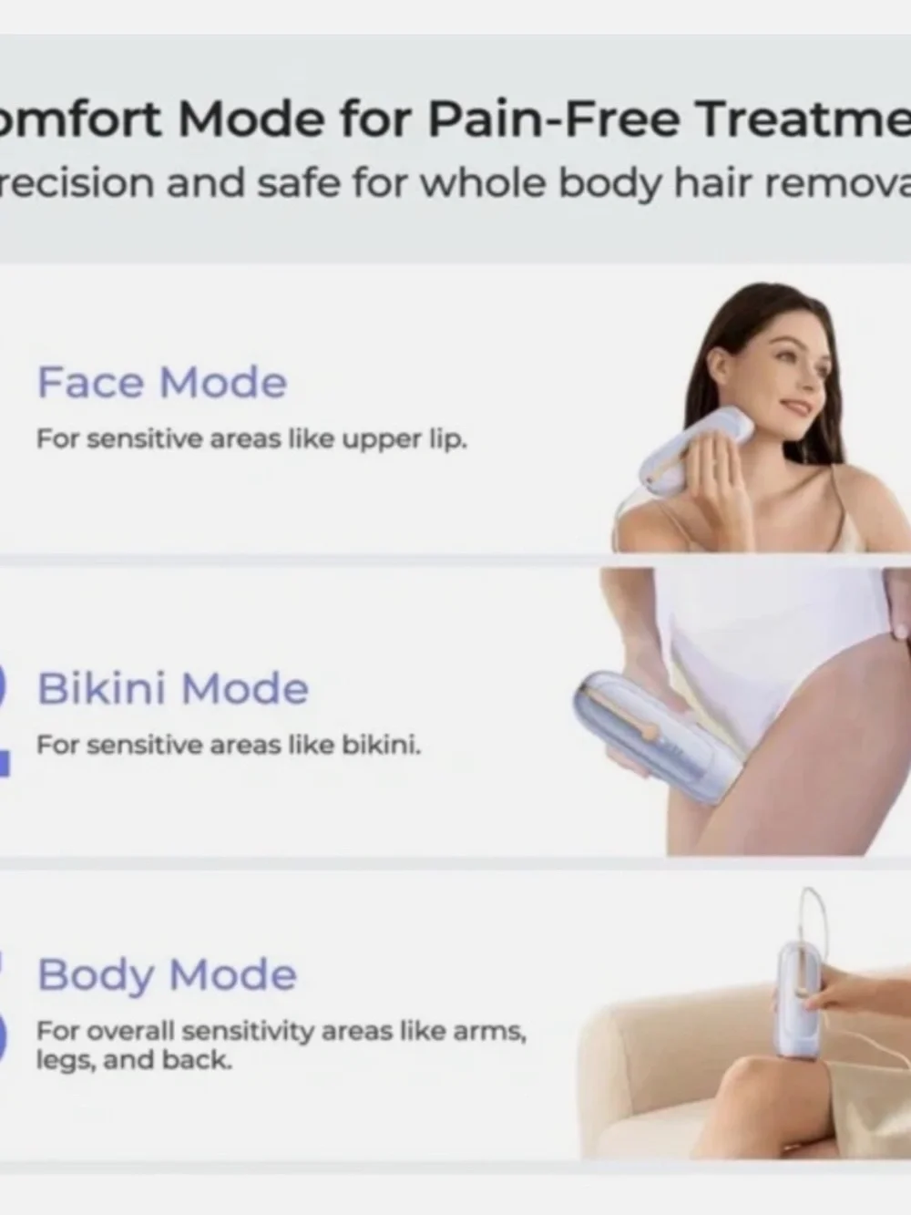 Lubex Painless Sapphire Ice Cooling IPL Laser Hair Removal Device at Home